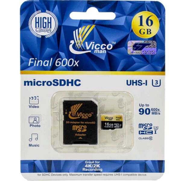 Viccoman microSD C10 U3 90MBs 600X 16GB 01
