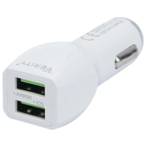 شارژر فندکی VERITY مدل CQ1115 فست شارژ 3 Verity C 1115 12W 2.4A 2Port Car Charger With Micro USB Cable 5