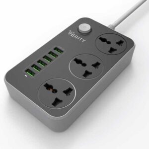 سه راهی برق وریتی مدل PS3110 + شارژر USB 3 Verity PS 3110 Power Strip 6 Port USB Charger 3