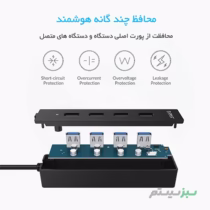 هاب USB 3.0 چهار پورت اوریکو مدل W8PH4-U3 - Image 7