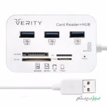 هاب 3 پورت USB 3.0 وریتی مدل H408 + رم ریدر